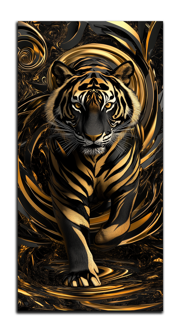 картина с золотом,позолота "тигр"
