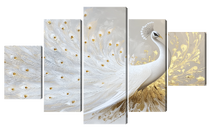 Модульная картина белый павлин— картина на стену в современном стиле