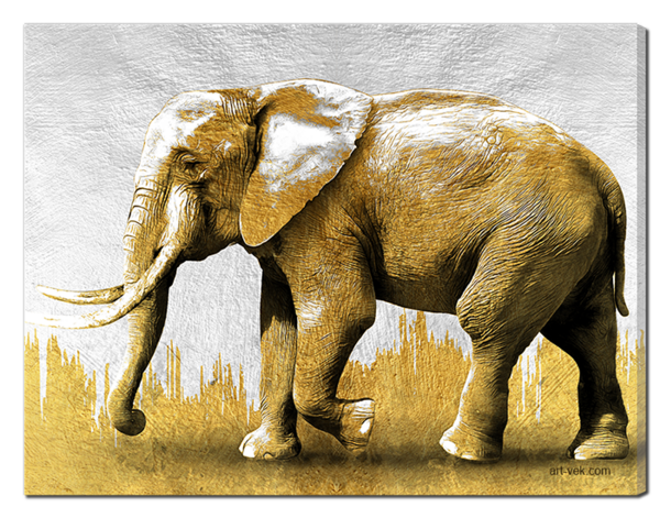 Арт золотой слон