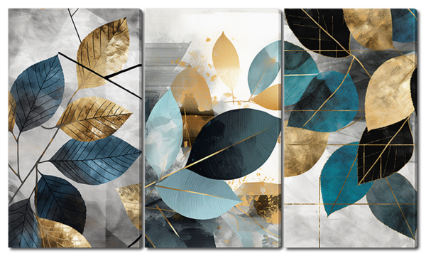 Листья рисунок с золотом