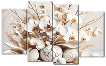 Цветы с золотом 3Д 7