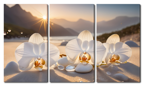 Белые цветы у берега реки