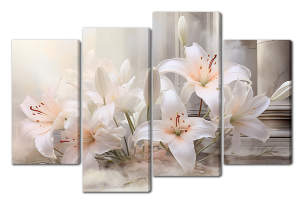 Белые цветы художественный арт