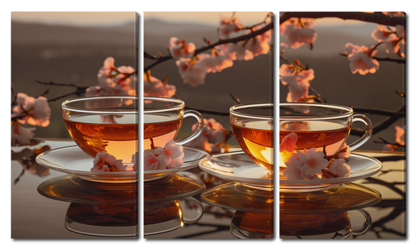 Картина на кухню чай на природе