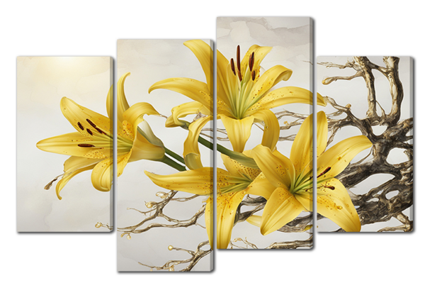 Желтые цветы арт