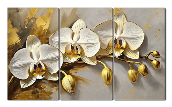 Стилизованные цветы золото