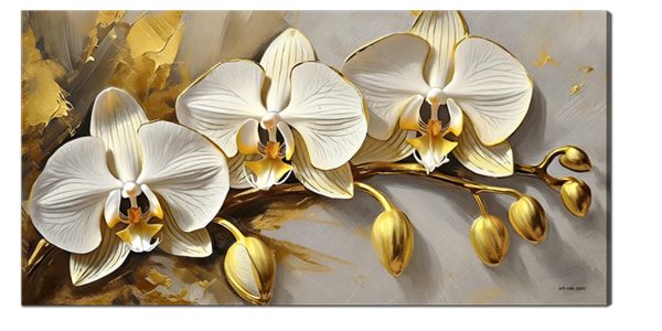 Ветка цветов с золотом