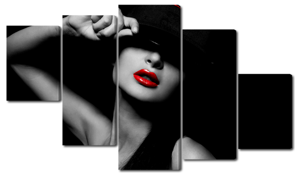 Девушка с красной помадой