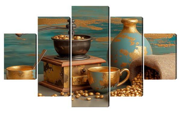 Модульная картина кофейный набор— выразительная картина на стену