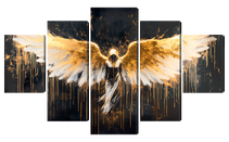 Модульная картина ангел на чёрном фоне— акцентная картина в спальню